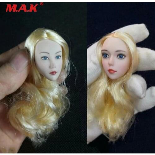 1/6 Beauty Pale Skin Anime Girl Jaina Head Carving Blonde Hair Fit 12'' Figure in stock