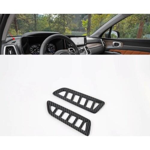 For Hyundai Sorento 2021 2PCS Car Air Conditioning Vent Outlet Cover Trim Carbon Fiber ABS Car Styling Accessories