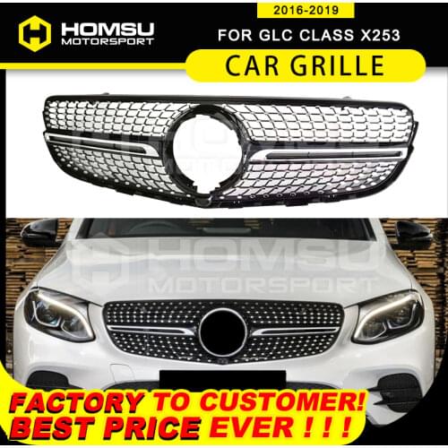2016+ Front Bumper W253 x253 Diamond Grille for Mercedez GLC W253 X253 GLC43 GLC200 GLC250 GLC300 GLC450
