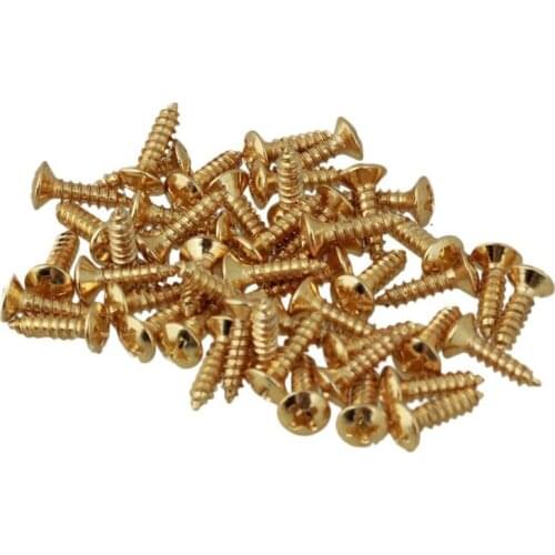 50x Guitar Bass Screws Parts for Scratchplates Pickguard, Gold