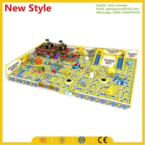 Hot sale big indoor playground with million balls pit and pirate ship