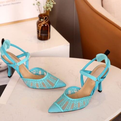 Pointed Hollow Lace High-Heeled Sandals Summer Comfortable And Fashionable Sexy Womens Explosive Sandals INS Trend Shoes