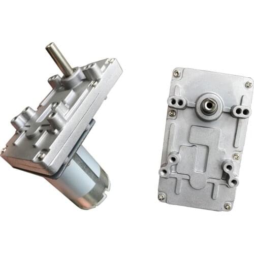 DC 12V 24V Worm Gear Motor Reducer DC High Torque Electric Motor Metal Gear Reverse Self Lock For Automation Equipment 45-180RPM