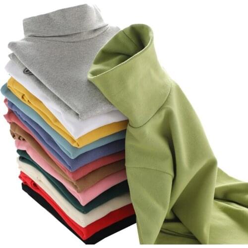 Kids T Shirt with Long Sleeve Cotton Children Solid Color Shirts Turtleneck Tops for Toddler Boys Spring Autumn Baby Top Clothes