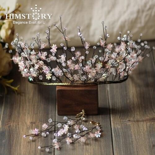 Himstory Elegance Handmade Flower Hair Jewelry Flower Tiara Headbands Bridal Hairbands Wedding Hair Accessories Hairwear