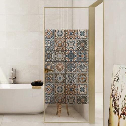 Custom Size colorful Window film Frosted Privacy Glass Door Sticker Home Decor Digital print Morocco European GS028