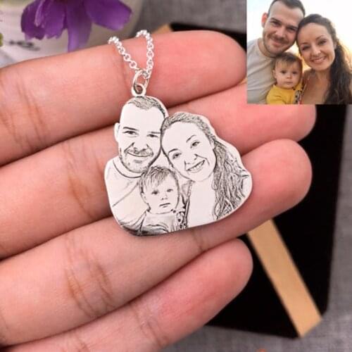 Custom Family Photo Necklace ,family custom necklace,Personalized Portrait Necklace,Valentines day & mother‘s Day Gifts