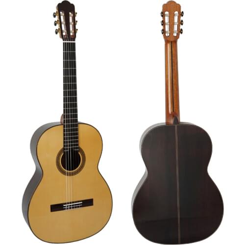 China Aier Grand Master Grade Vintage Classic Guitar All Solid Vintage Nylon String Double Top Spanish Guitar