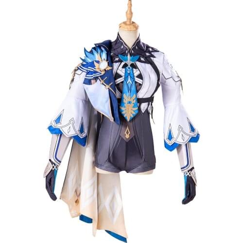 Eula Lawrence Jumpsuit Game Genshin Cosplay Impact Costumes Halloween Cloak Women Coat Anime Project Accessories Prop Set Shoes