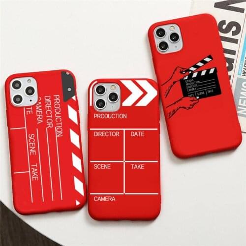 Cool Movie Pallets Crap Matte Clapper Board Phone Case For iphone 12 11 Pro Max Mini XS 8 7 6 6S Plus X SE 2020 XR Red Cover
