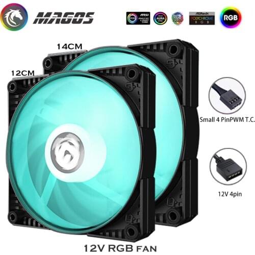 Phanteks Computer Case Fan RGB Cooling Kit,12V PWM 4Pin, Temperature Control 120mm/140mm GPU CPU Cooler,SKIRON-RGB