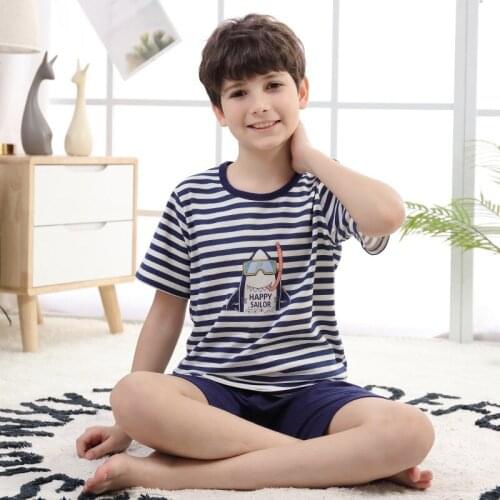 Summer Kids Pajamas Teens Boys Girls Clothing Sets Cartoon Short Sleeve T-Shirt+Shorts Kid Clothes Pijamas Children Sleepwear