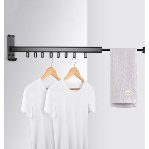 Double Rod/Single Rod Multifunctional Clothes Hanger Retractable Foldable Wall Hanging Drying Rack Balcony Coat Hanger