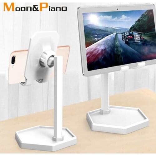 Mobile Phone Desktop Stand With Mirror Black White Smartphone Tablet Universal Fashion Adjustable Desktop Cell Phone Holder