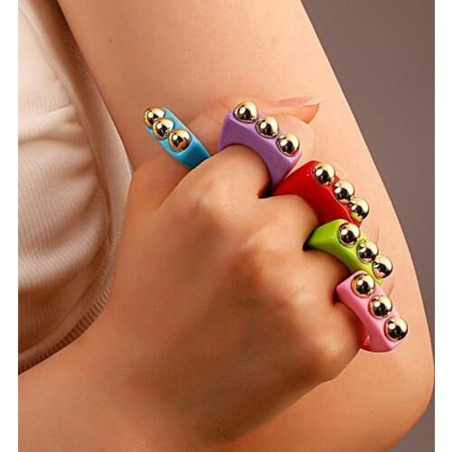 2021 New Punk Geometric Big Resin Rings For Women Colorful Large Square Acrylic Golden Bead Ring Female Party Aesthetic Jewelry