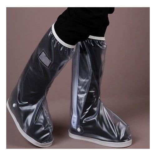 New Arrival Motorcycle Anti-slip Waterproof Rain boot shoes cover Side Zipper Clear Color