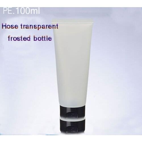 Wolesale Capacity 100ml 50pcs/lot factory wholesale Cosmetics hose, 100ml skincare soft tube with black plastic cover