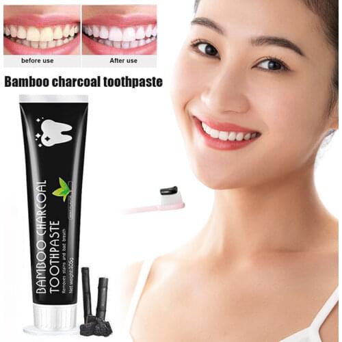 High Quality Bamboo Charcoal Toothpaste Teeth Whitening Black Removes Stains Teeth Care charcoal toothpaste
