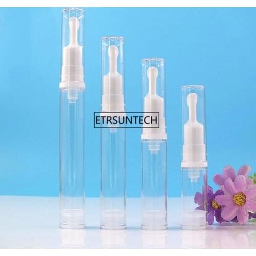 100pcs 5ml/10ml/12ml/15ml Transparent eye cream vacuum flask AS plastic Airless Pump Eye cream bottle F3621