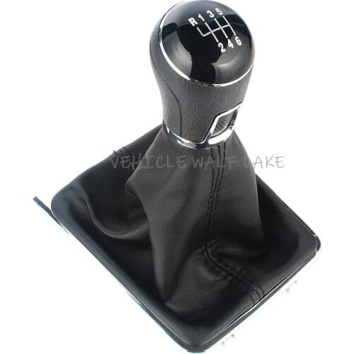 5 / 6 Speed Car Gear Stick Shift Knob Leather Boot For VW Passat B7 2011 2012 2013 2014 2015 Carstyling