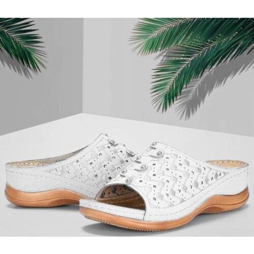 PU Leather Shoes Women Diamond Comfy Platform Flat Sole Ladies Casual Soft Big Toe Foot Correction Sandal Bunion Corrector