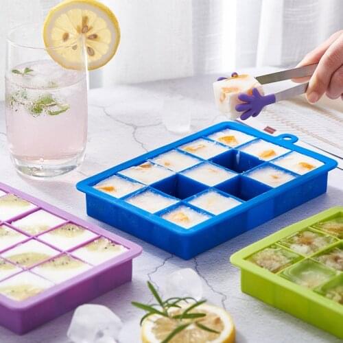 24 Grids Silicone Ice Cube Tray With Lid Easy Release Ice Cube Maker Whiskey Cocktail Party Bar Accessories