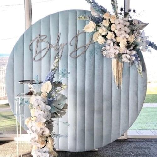 DD Blue/Pink Velvet Backdrop Event Decoration Wedding Photography Backdrops Aluminum Stand
