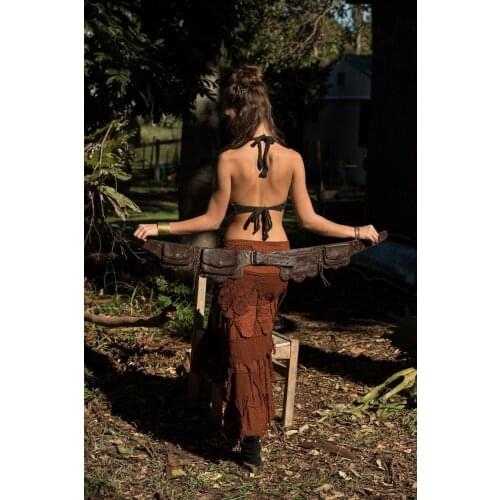 Medieval renaissance adult Viking Knight pirate cosplay leather vintage pocket belt clothing bag