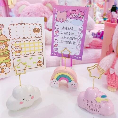 Cute Cartoon Resin Cloud Shape Photo Clip Memo Number Name Clip Desktop Home Decoration