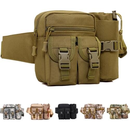 Outdoor Sports Tactical Military Water Bag Shoulder Bag Molle Camping Hiking Waterproof Waist Pack Bag Tactical Kettle Pocket