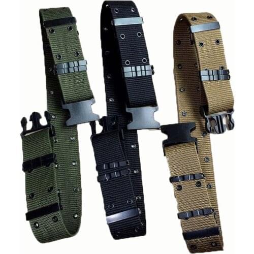 Outdoor Sport Tactical Belt Men Tactical Waistband Thick Military Airsoft Combat Fan Equipment Double row Hole S Outer Belt