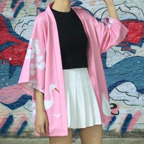 Women Japanese Kimono Streetwear Traditional Cardigan Cosplay Shirt Blouse Costume Harajuku Haori Summer Beach Kimono Clothing