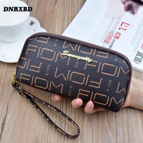 Womens wallet New multifunction wristlet Wallet Fashion Long Zipper clutch bag leather women Organizer Purse portfel damski