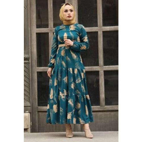 Summer Muslim Hijab Long Dress Maxi Dress Muslim Abaya Kaftan Caftan İslamic Clothing Long Sleeves Turkey Dubai Women Fashion
