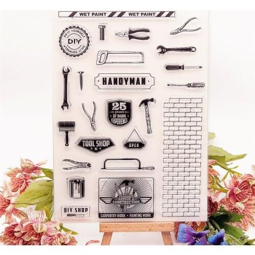 15x21cm Toolkit Clear Stamps Transparent Seal Silicone Seal TPR Christmas Wedding Roller Stamps DIY Scrapbook Album Card