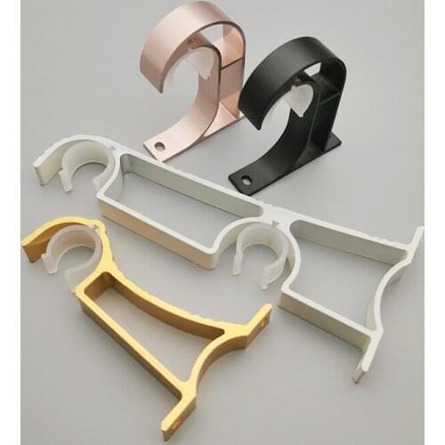 2pcs/lot Aluminum Alloy Double Curtain Rod Bracket Bathroom Hooks Chassis Curtains Tracks Accessories Home Hardware Supplies