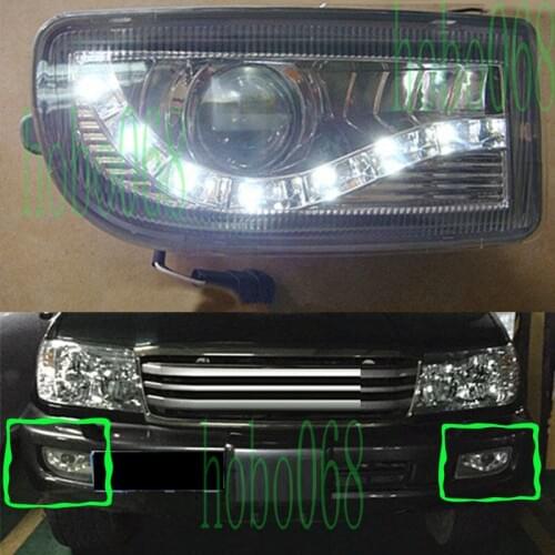 Fit For Toyota Land Cruiser 4700 FJ100 1998-2007 Car Fog Light Housing with LED LENS 2pcs