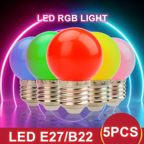 LED bulb light E27 B22 220v 5W bulbs lamp red blue green yellow Decorative night lights