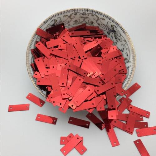 50g 6*19mm Rectangle Sequins Flat Paillettes 2 Side Holes Shoes Bags Garment Accessory Wedding Crafts DIY Flakes Red