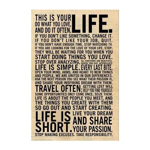 More Style Choose This Is Your Life - Motivational Quote Art Print Silk Poster Home Wall Decor 24x36inch