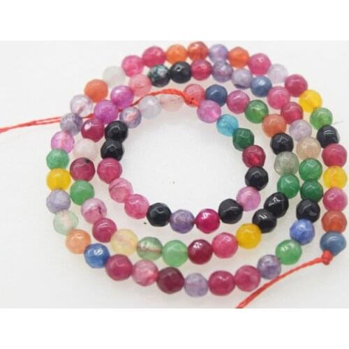 Loose beads multicolor jasper round faceted 4mm 38cm for DIY jewelry making FPPJ wholesale beads nature gemstone