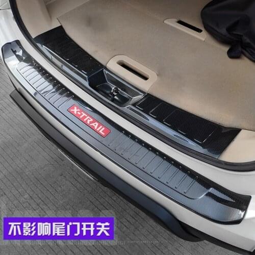 For Nissan X-trail X Trail T32 2014 -2016 Stainless Steel Carbon Fiber Color Rear Windowsill Panel,rear Bumper Protector Sill