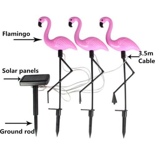 Solar Flamingo Light Lawn Light Garden Decoration Pole Solar Powered Street Lights Outdoor Waterproof Decorative