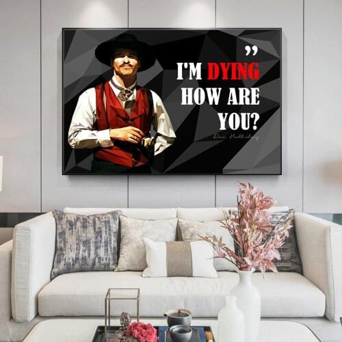 Figure Art Doc Holliday Portrait Canvas Painting Inspirational Wall Art Prints Wall Pictures for Living Room Cuadros Home Decor