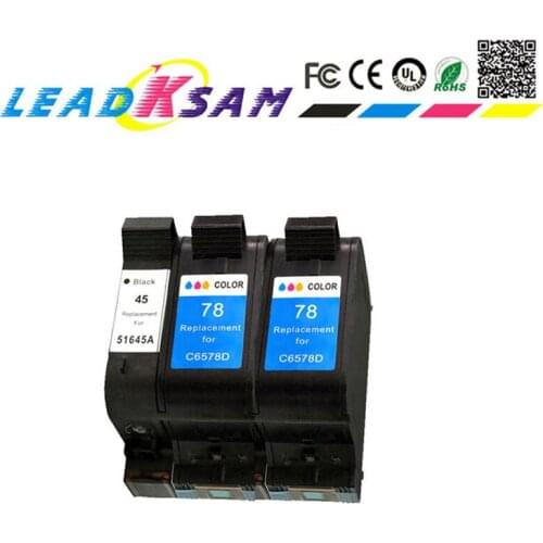 LEAKSAM Compatible hp 45 78 Refilled ink cartridges for HP45 for hp78 Deskjet 1180C 1280 930 930CM 932C 933C 934C