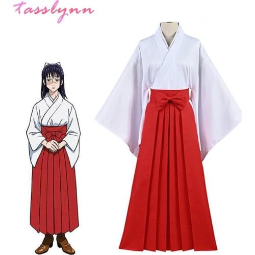 Jujutsu Kaisen Costume Iori Utahime Cosplay Kimono Dress Adult Woman Tops Red Skirt Halloween Party Outfits Halloween Costumes