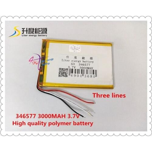 3.7V 3000mAH 346577 Polymer lithium ion / Li-ion battery for tablet pc cell phone mp5 mp4 mp3 dvr