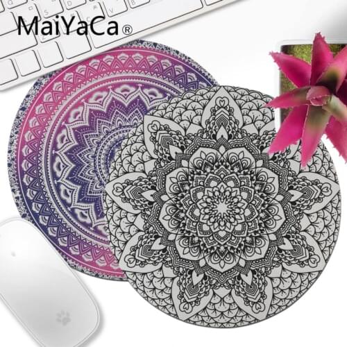 MaiYaCa Custom Skin Mandala Flower Unique Desktop Pad Round Mousepad Keyboards Mat Gamer Gaming mouse pad Round Desk Mat muismat