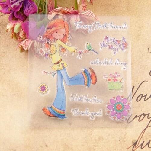 Little Girl Clear Transparent Rubber Stamp Seal For DIY Stationery Scrapbooking Card Making Album Decoroation Crafts Supplies