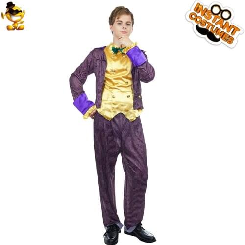 Carnival Party Man Clown Costume Fancy Dress Funny Clown Outfits in Halloween Party Cosplay Clown Costume